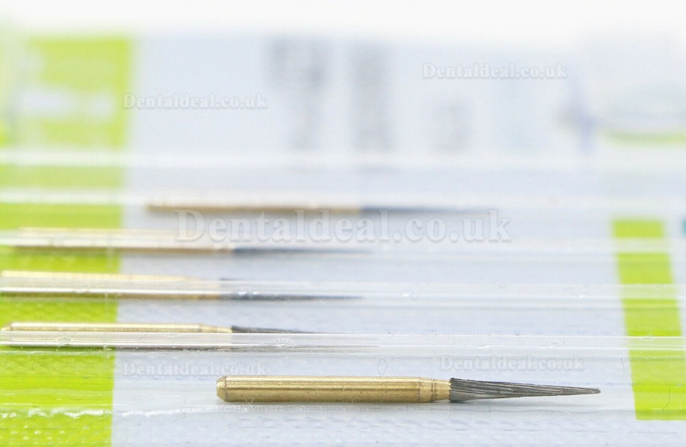 10 Pcs Wave Dental Taper Fissure TF 7714 Burs Trimming & Finishing Carbide 12 Blade Bur